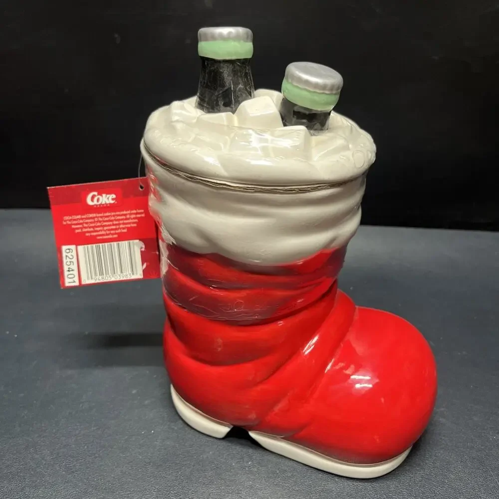 Vintage Coca Cola 75th Anniversary Santa Boot Cookie Jar Ceramic Coke Christmas